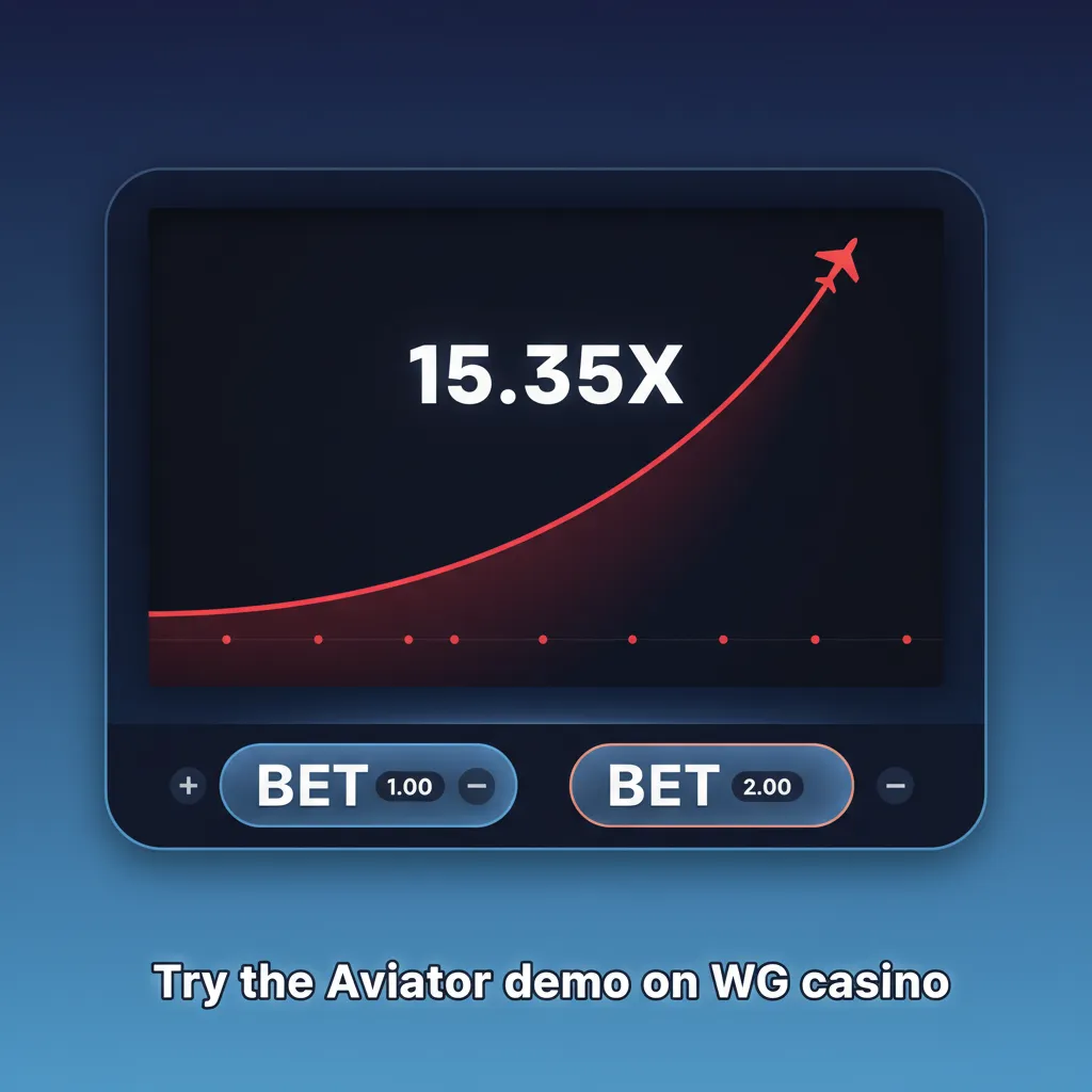 WG casino Aviator demo screen with red airplane multiplier, virtual chips, cash-out windows, and Auto settings for practice.
