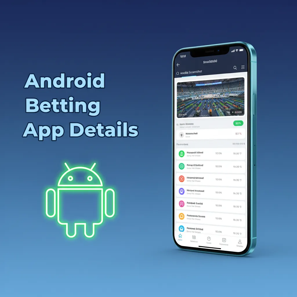 Android phone showing how to download APK from official site, enable trusted sources, install, sign in, and start betting.