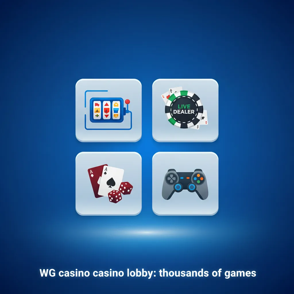 WG Casino lobby with 4,000+ games: slots, Megaways, jackpots, table games, crash, scratchcards, instant, video poker
