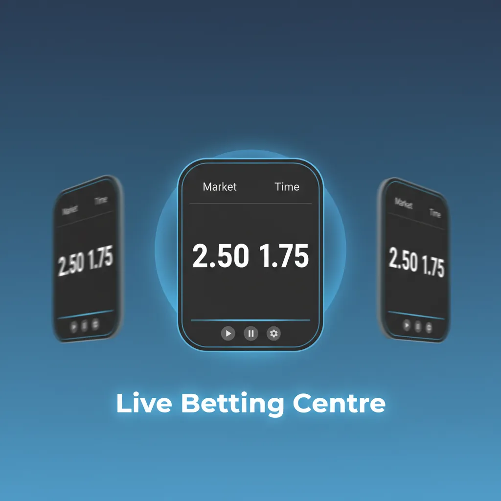 In-play betting dashboard with live odds, momentum graphs, next goal/game markets, and cash-out indicator.