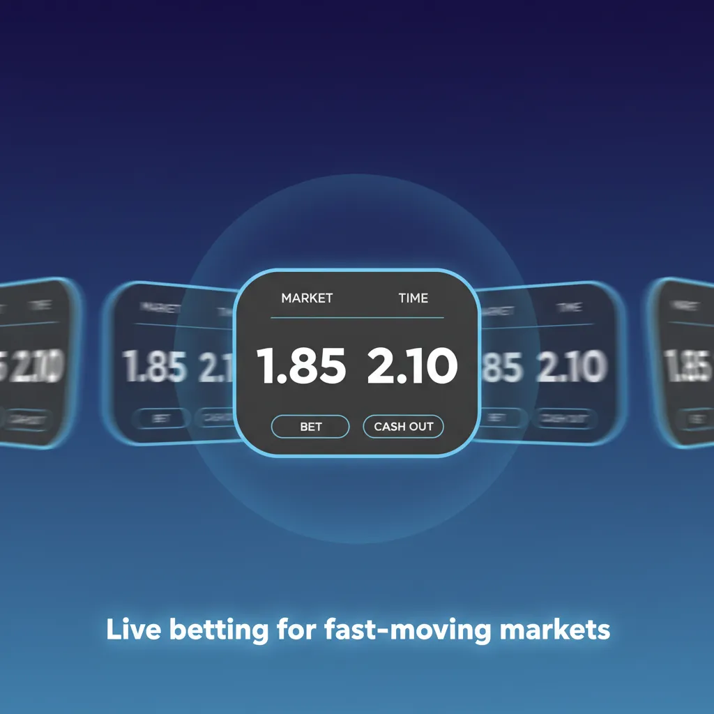 Sportsbook interface showing in‑play football, tennis, cricket, and basketball with live odds, instant updates, and cash out.