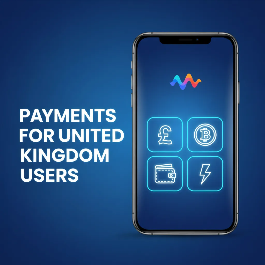 UK in-app payments: USDT (ERC20), Visa, Mastercard. Instant deposits, fast withdrawals. Min £10/£20. Funds in GBP.