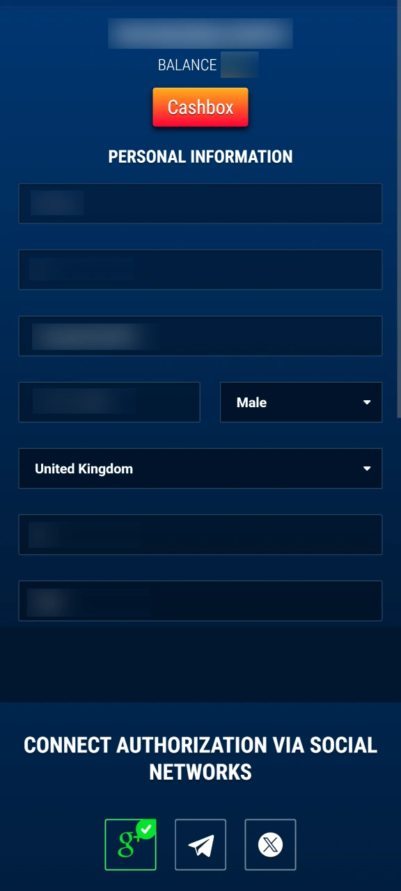 Choose your currency preference and personal spending limits at WG casino.