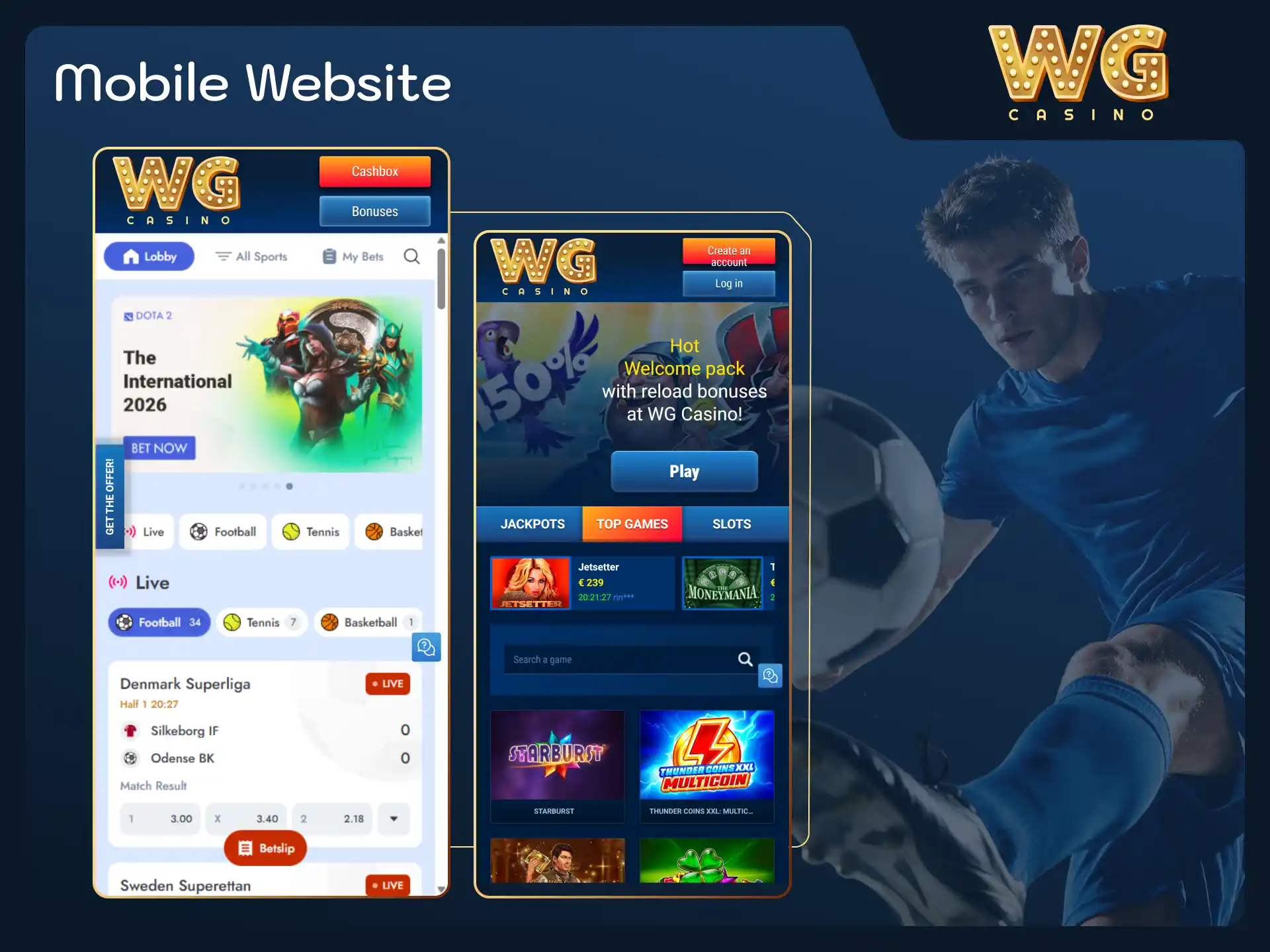 Enjoy mobile browser betting without downloads using WG casino.