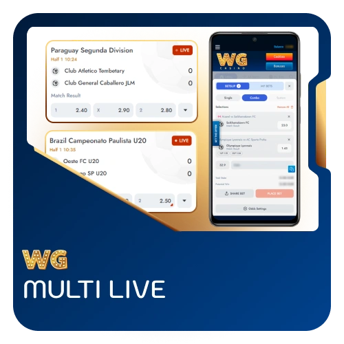 Track and bet on multiple live events simultaneously at WG casino.